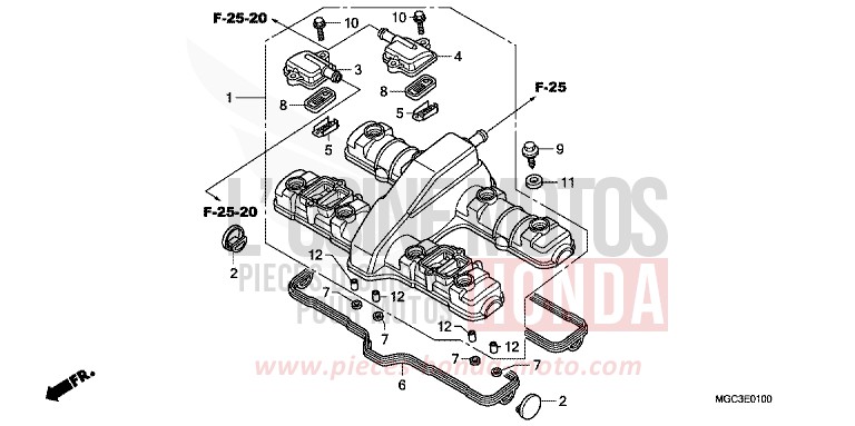 COUVERCLE DE CULASSE de CB1100 ABS PEARL MILKEY WHITE (NH162) 2013